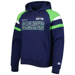 Men's Starter College Navy Seattle Seahawks Draft Fleece Raglan Pullover Hoodie -Philadelphia Eaglest shop 5970028 ALT2