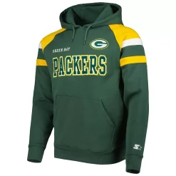 Men's Starter Green Green Bay Packers Draft Fleece Raglan Pullover Hoodie -Philadelphia Eaglest shop 5970248 ALT2