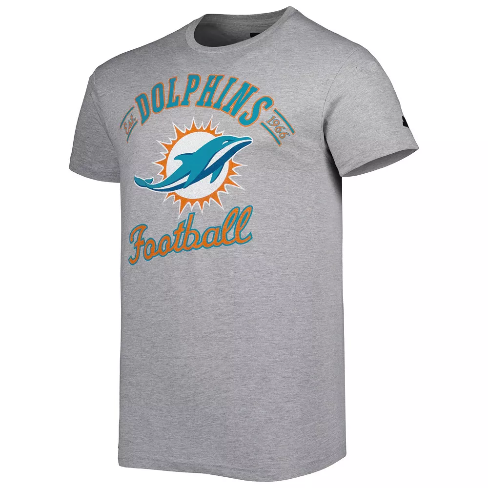 Men's Starter Heathered Gray Miami Dolphins Prime Time Logo T-Shirt 5 Men's Starter Heathered Gray Miami Dolphins Prime Time Logo T-Shirt - Image 3