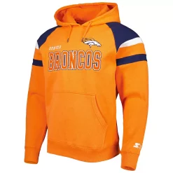 Men's Starter Orange Denver Broncos Draft Fleece Raglan Pullover Hoodie -Philadelphia Eaglest shop 5981728 ALT2