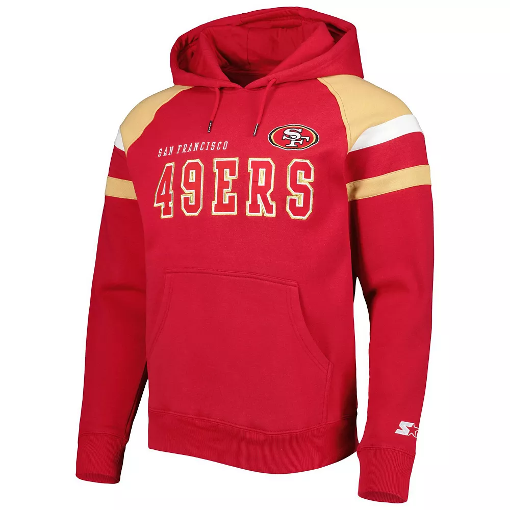Men's Starter Scarlet San Francisco 49ers Draft Fleece Raglan Pullover Hoodie 5 Men's Starter Scarlet San Francisco 49ers Draft Fleece Raglan Pullover Hoodie - Image 3