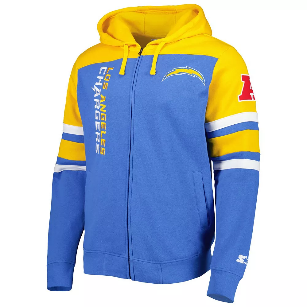 Men's Starter Royal Los Angeles Chargers Extreme Full-Zip Hoodie Jacket 5 Men's Starter Royal Los Angeles Chargers Extreme Full-Zip Hoodie Jacket - Image 3