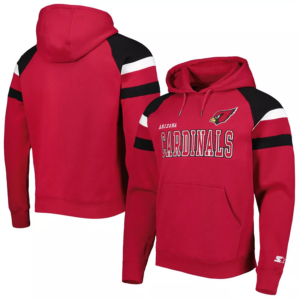 Men's Starter Cardinal Arizona Cardinals Draft Fleece Raglan Pullover Hoodie 3 Men's Starter Cardinal Arizona Cardinals Draft Fleece Raglan Pullover Hoodie