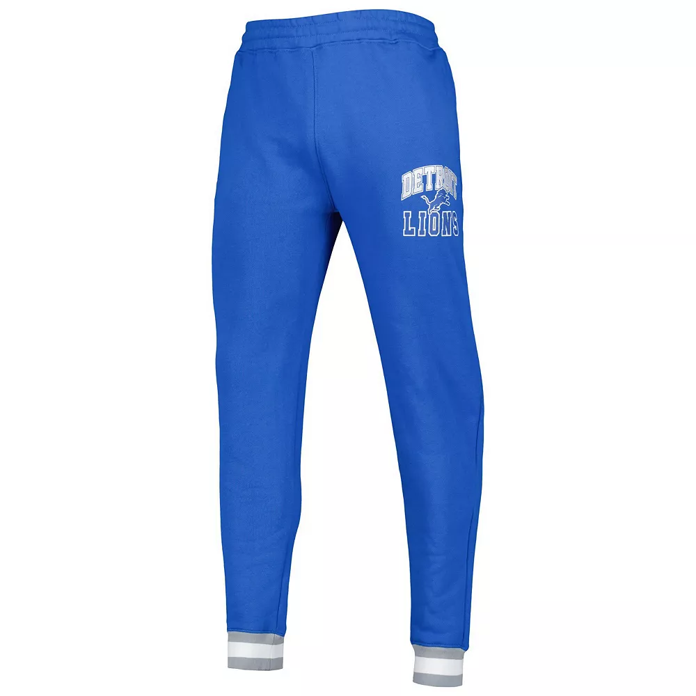 Men's Starter Blue Detroit Lions Blitz Fleece Jogger Pants 5 Men's Starter Blue Detroit Lions Blitz Fleece Jogger Pants - Image 3