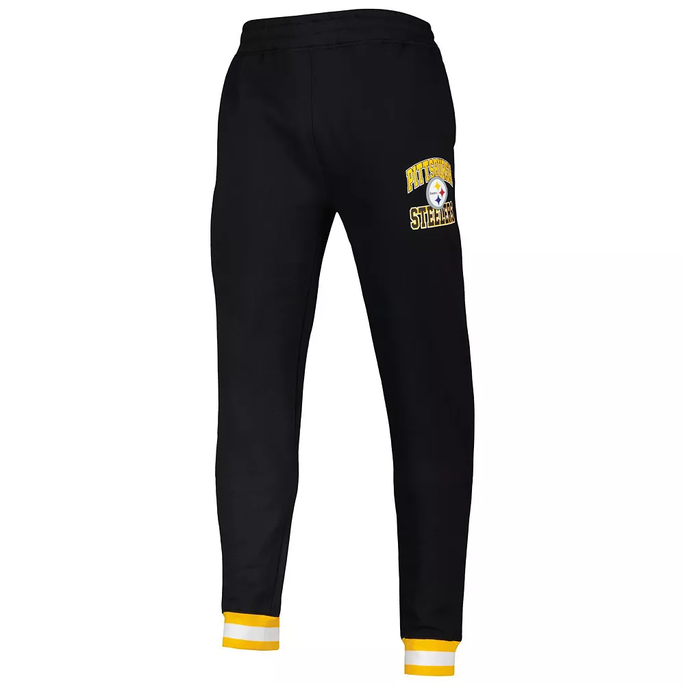 Men's Starter Black Pittsburgh Steelers Blitz Fleece Jogger Pants 5 Men's Starter Black Pittsburgh Steelers Blitz Fleece Jogger Pants - Image 3