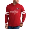 Men's Starter Navy/White Washington Capitals Offense Hoodie Long Sleeve T-Shirt -Philadelphia Eaglest shop 6001952