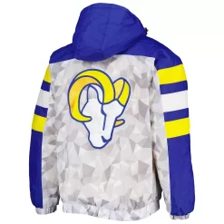 Men's Starter White/Royal Los Angeles Rams Thursday Night Gridiron Raglan Half-Zip Hooded Jacket -Philadelphia Eaglest shop 6025623 ALT3