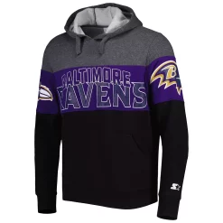 Men's Starter Heather Charcoal/Purple Baltimore Ravens Extreme Pullover Hoodie -Philadelphia Eaglest shop 6026537 ALT2