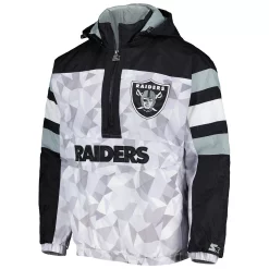 Men's Starter White/Black Las Vegas Raiders Thursday Night Gridiron Raglan Half-Zip Hooded Jacket 8 Men's Starter White/Black Las Vegas Raiders Thursday Night Gridiron Raglan Half-Zip Hooded Jacket -Philadelphia Eaglest shop 6026994 ALT2