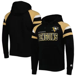 Men's Starter Black New Orleans Saints Draft Fleece Raglan Pullover Hoodie