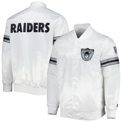 Front Page 31 Men's Starter White Las Vegas Raiders The Power Forward Full-Snap Jacket