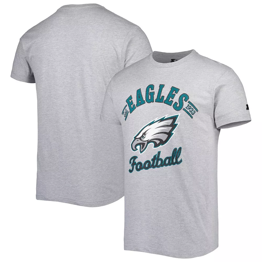 Men's Starter Heathered Gray Philadelphia Eagles Prime Time T-Shirt 4 Men's Starter Heathered Gray Philadelphia Eagles Prime Time T-Shirt - Image 2