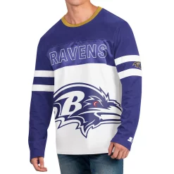 Men's Starter Purple/White Baltimore Ravens Halftime Long Sleeve T-Shirt