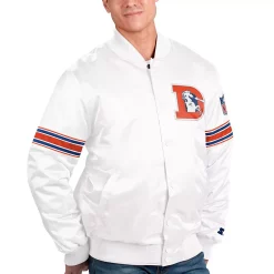 Front Page 17 Men's Starter White Denver Broncos The Power Forward Full-Snap Jacket
