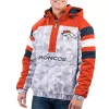 Men's Starter White/Orange Denver Broncos Thursday Night Gridiron Raglan Half-Zip Hooded Jacket -Philadelphia Eaglest shop 6028260