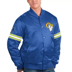 Men's Starter Royal Los Angeles Rams The Pick and Roll Full-Snap Jacket