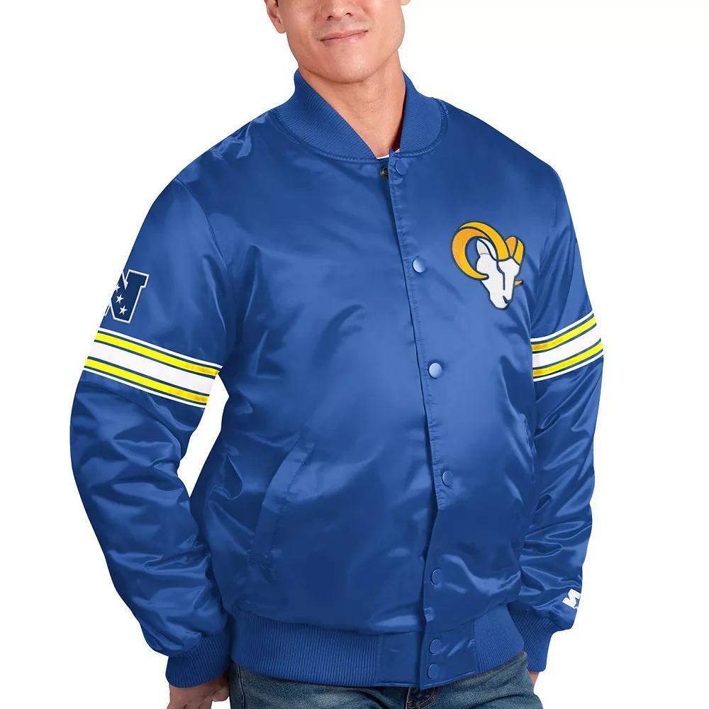 Men's Starter Royal Los Angeles Rams The Pick and Roll Full-Snap Jacket 3 Men's Starter Royal Los Angeles Rams The Pick and Roll Full-Snap Jacket