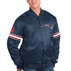 Men's Starter Navy New England Patriots The Pick and Roll Full-Snap Jacket -Philadelphia Eaglest shop 6042684 ALT