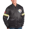 Men's Starter Black Pittsburgh Steelers The Pick and Roll Full-Snap Jacket -Philadelphia Eaglest shop 6064307