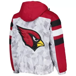 Men's Starter White/Cardinal Arizona Cardinals Thursday Night Gridiron Raglan Half-Zip Hooded Jacket -Philadelphia Eaglest shop 6078035 ALT3