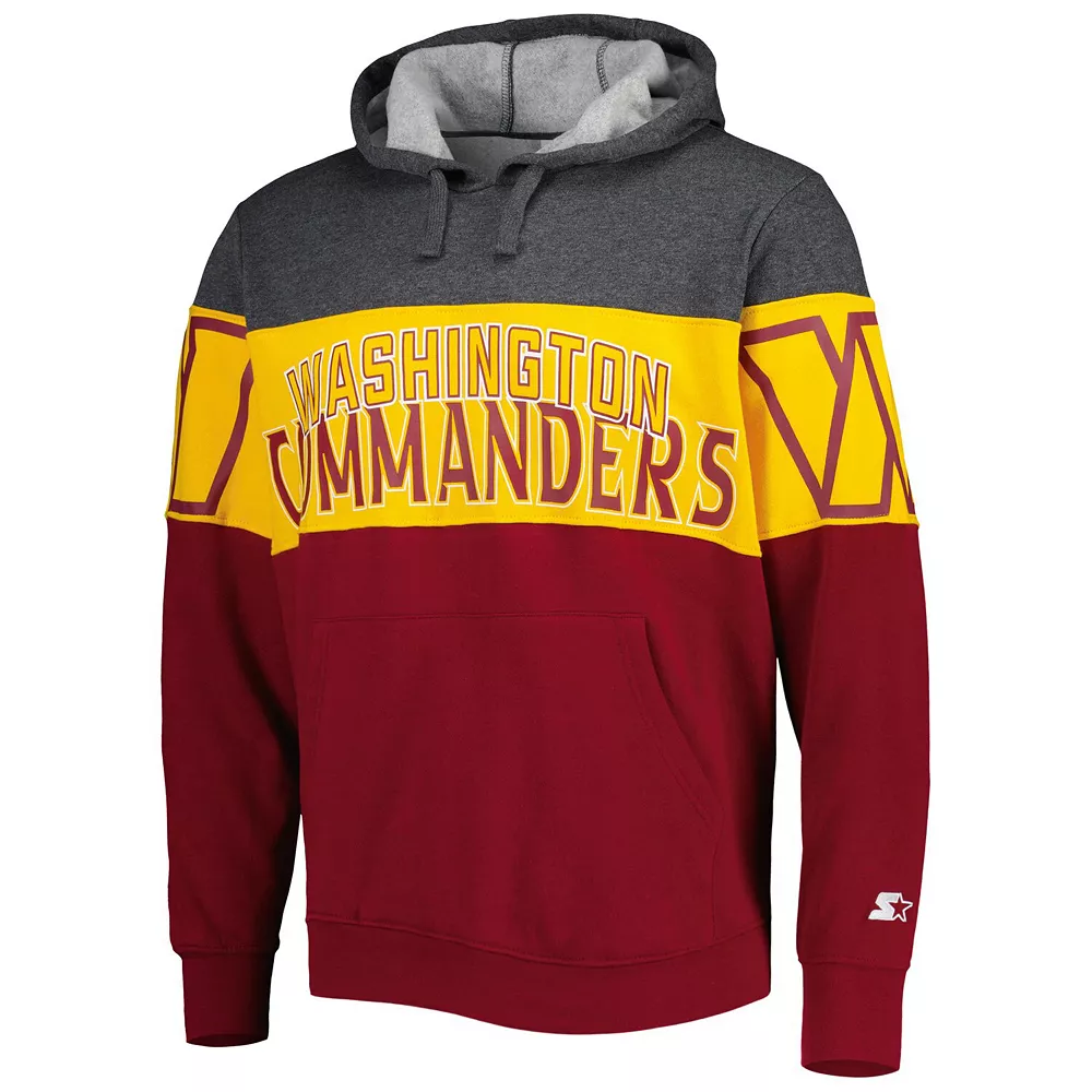Men's Starter Heather Charcoal/Burgundy Washington Commanders Extreme Pullover Hoodie 5 Men's Starter Heather Charcoal/Burgundy Washington Commanders Extreme Pullover Hoodie - Image 3