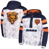 Men's Starter White/Navy Chicago Bears Thursday Night Gridiron Raglan Half-Zip Hooded Jacket -Philadelphia Eaglest shop 6078584