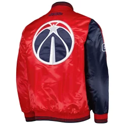 Men's Starter Navy/Red Washington Wizards Fast Break Satin Full-Snap Jacket -Philadelphia Eaglest shop 6091831 ALT3