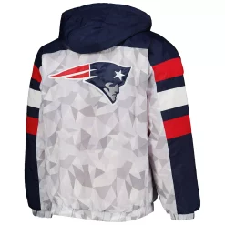 Men's Starter White/Navy New England Patriots Thursday Night Gridiron Raglan Half-Zip Hooded Jacket -Philadelphia Eaglest shop 6105750 ALT3