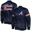 Men's Starter Navy Atlanta Braves Pick & Roll Satin Varsity Full-Snap Jacket -Philadelphia Eaglest shop 6133505