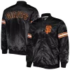 Men's Starter Black San Francisco Giants Pick & Roll Satin Varsity Full-Snap Jacket -Philadelphia Eaglest shop 6135517