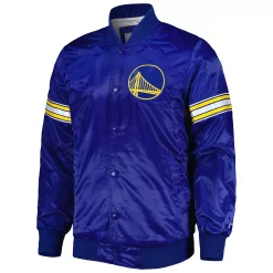 Men's Starter Royal Golden State Warriors Pick & Roll Satin Full-Snap Varsity Jacket -Philadelphia Eaglest shop 6136425 ALT2