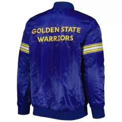 Men's Starter Royal Golden State Warriors Pick & Roll Satin Full-Snap Varsity Jacket -Philadelphia Eaglest shop 6136425 ALT3