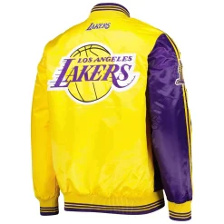 Men's Starter Purple/Gold Los Angeles Lakers Fast Break Satin Full-Snap Jacket -Philadelphia Eaglest shop 6156683 ALT3