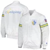 Men's Starter White Los Angeles Chargers The Power Forward Full-Snap Jacket -Philadelphia Eaglest shop 6157510