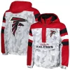 Men's Starter White/Red Atlanta Falcons Thursday Night Gridiron Raglan Half-Zip Hooded Jacket -Philadelphia Eaglest shop 6157965