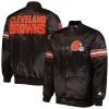 Men's Starter Brown Cleveland Browns The Pick and Roll Full-Snap Jacket
