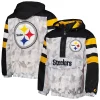 Men's Starter White/Black Pittsburgh Steelers Thursday Night Gridiron Raglan Half-Zip Hooded Jacket -Philadelphia Eaglest shop 6158168