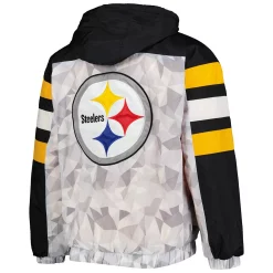 Men's Starter White/Black Pittsburgh Steelers Thursday Night Gridiron Raglan Half-Zip Hooded Jacket -Philadelphia Eaglest shop 6158168 ALT3