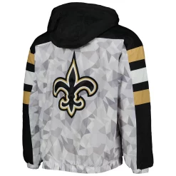 Men's Starter White/Black New Orleans Saints Thursday Night Gridiron Raglan Half-Zip Hooded Jacket -Philadelphia Eaglest shop 6161862 ALT3