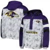 Men's Starter White/Purple Baltimore Ravens Thursday Night Gridiron Raglan Half-Zip Hooded Jacket -Philadelphia Eaglest shop 6161867