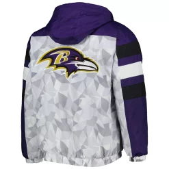 Men's Starter White/Purple Baltimore Ravens Thursday Night Gridiron Raglan Half-Zip Hooded Jacket -Philadelphia Eaglest shop 6161867 ALT3