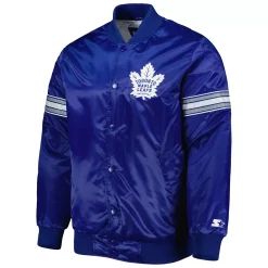 Men's Starter Blue Toronto Maple Leafs Pick & Roll Satin Full-Snap Varsity Jacket -Philadelphia Eaglest shop 6162115 ALT2