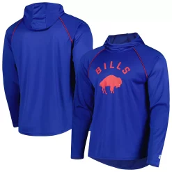 Men's Starter Royal Buffalo Bills Vintage Logo Raglan Hoodie T-Shirt