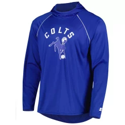 Men's Starter Royal Indianapolis Colts Vintage Logo Raglan Hoodie T-Shirt -Philadelphia Eaglest shop 6164451 ALT2