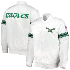 Front Page 3 Men's Starter White Philadelphia Eagles The Power Forward Full-Snap Jacket