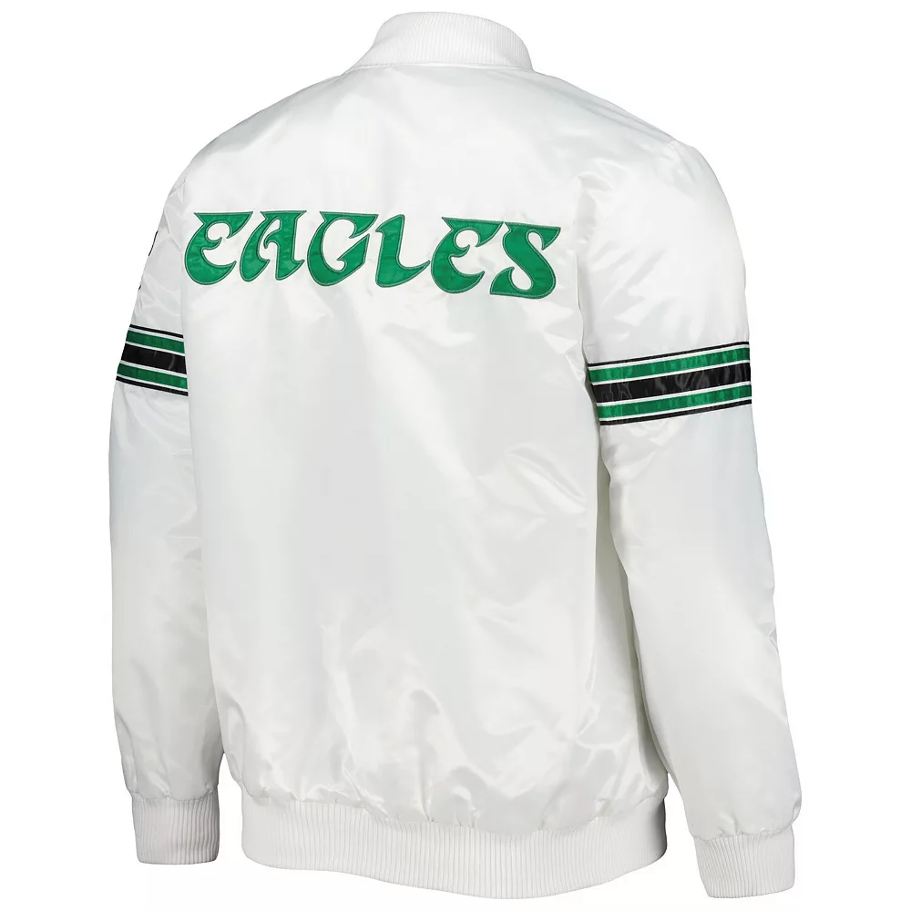 Men's Starter White Philadelphia Eagles The Power Forward Full-Snap Jacket 5 Men's Starter White Philadelphia Eagles The Power Forward Full-Snap Jacket - Image 4