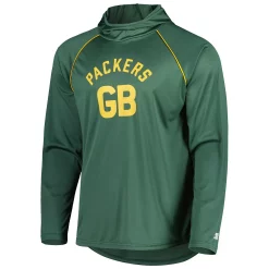 Men's Starter Green Green Bay Packers Vintage Logo Raglan Hoodie T-Shirt -Philadelphia Eaglest shop 6164632 ALT2