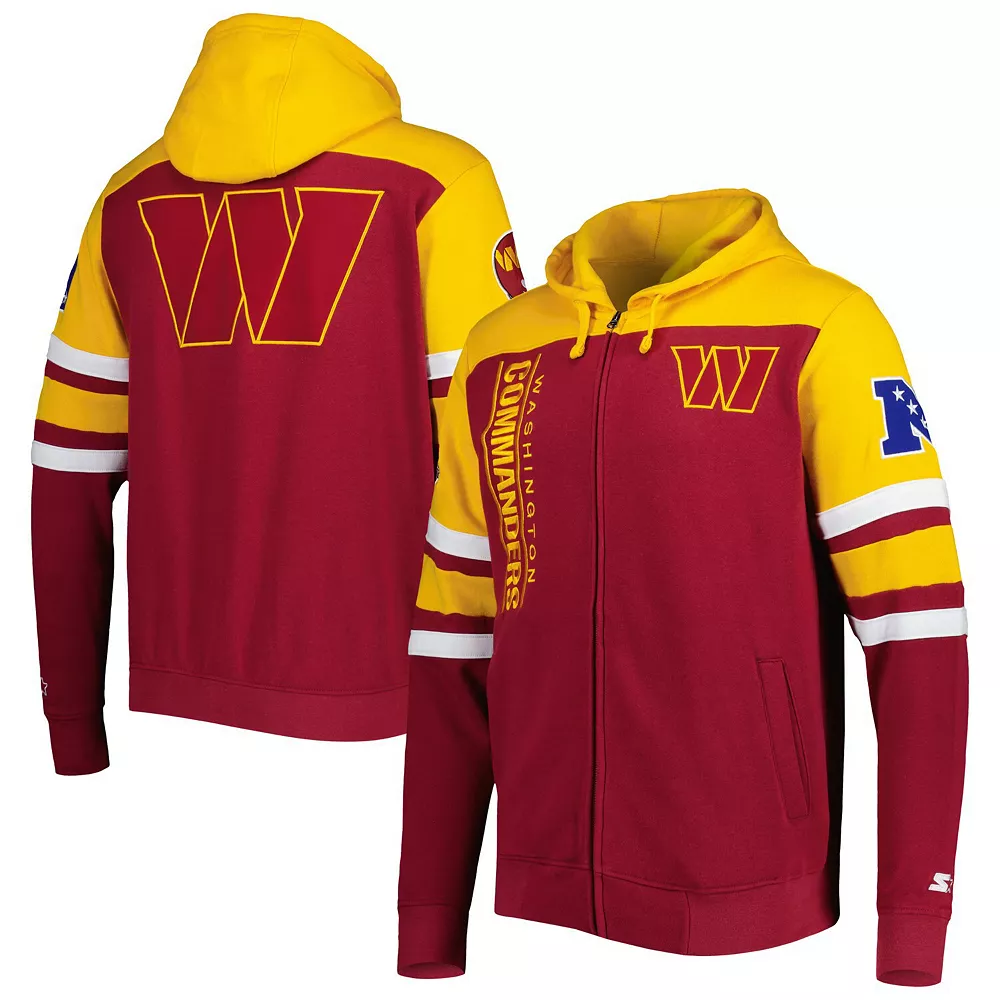Men's Starter Burgundy Washington Commanders Extreme Full-Zip Hoodie Jacket 4 Men's Starter Burgundy Washington Commanders Extreme Full-Zip Hoodie Jacket - Image 2