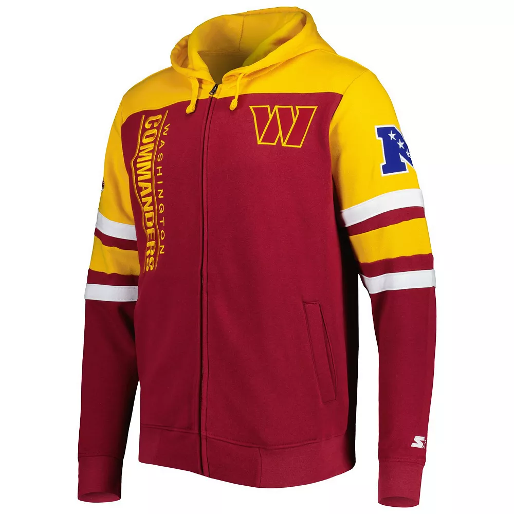 Men's Starter Burgundy Washington Commanders Extreme Full-Zip Hoodie Jacket 5 Men's Starter Burgundy Washington Commanders Extreme Full-Zip Hoodie Jacket - Image 3