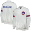 Men's Starter White Chicago Cubss Power Forward Satin Full-Snap Varsity Jacket -Philadelphia Eaglest shop 6165524